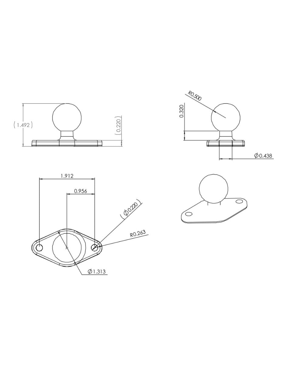 RAM Mounts Ball Bases (size: B) RAM-B-238U